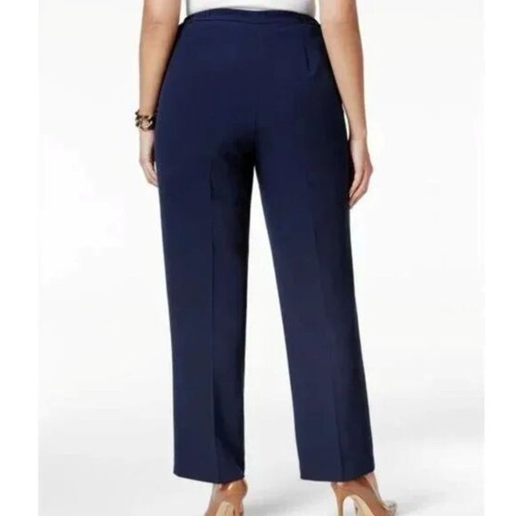 KASPER Women's Plus Size Tab Front Pant Sz: 16W  Navy - Picture 2 of 13